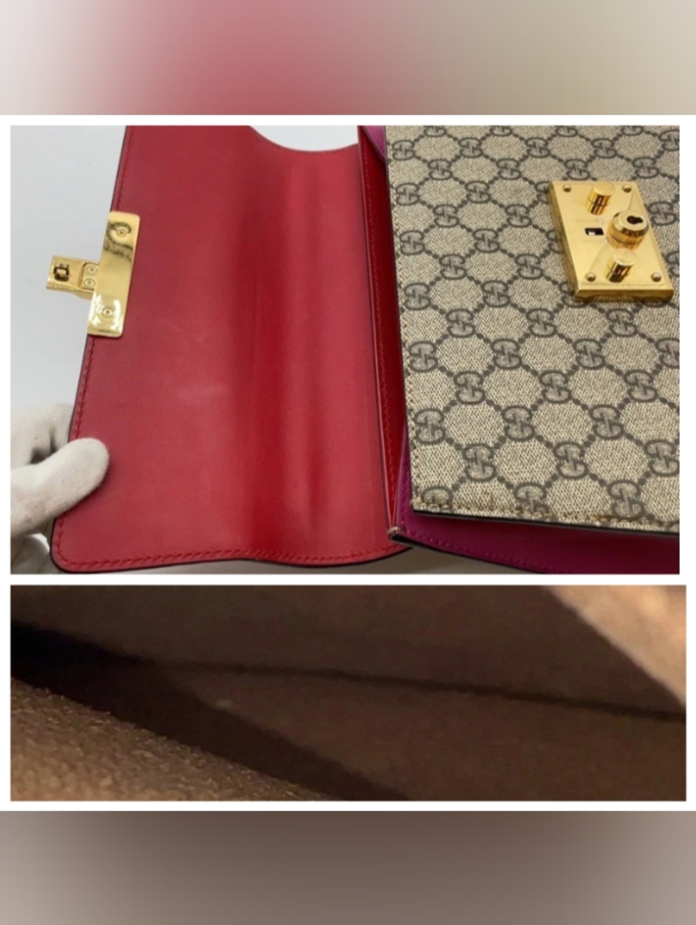 Gucci Padlock GG Supreme Monogram Top Handle 2Way Bag W/DB & Strap - Picture 14 of 15